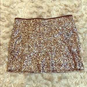 Express silver sequin mini skirt